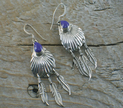 Native American Feather Dangle Earrings
